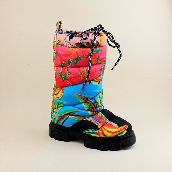 BOTA FLORESTA PUFF MULTICOLORIDO FARM RIO INTERNACIONAL