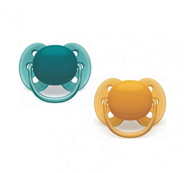 Chupeta Ultra Air 6-18m Verde e Mostarda - Avent