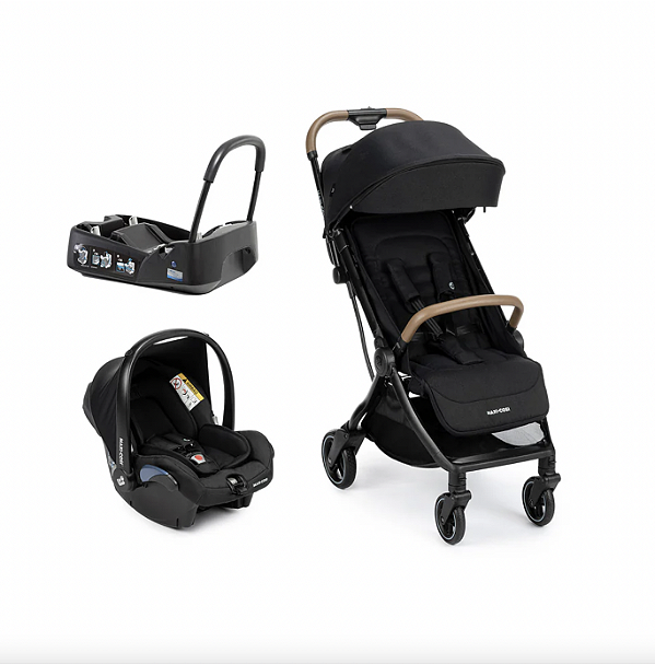Carrinho Compacto Travel System Eva³ Trio Essential Black - Maxi Cosi