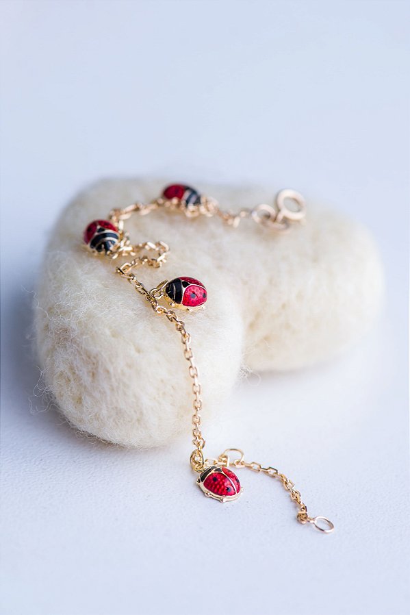 Pulseira Ouro Joaninha - Ushine