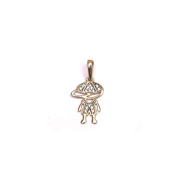 Pingente Menino Ouro 18k Rosto Vazado - Ushine