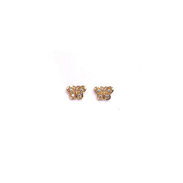 Brinco Borboleta Com Zirconia - Ushine