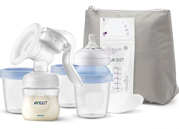 Kit Amamentação 8 peças Bomba Extratora Manual Pétala - Avent