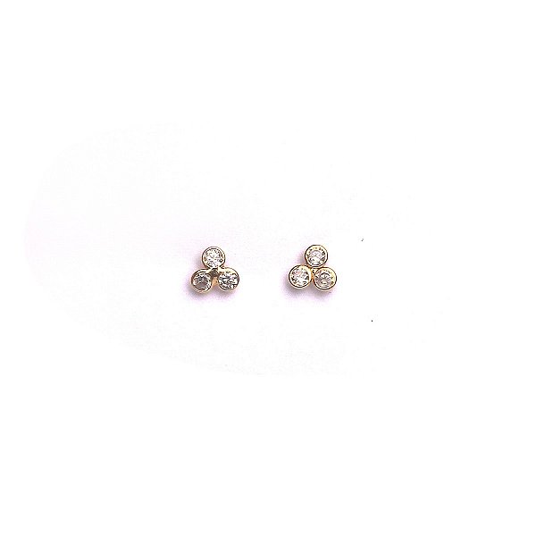 Brinco Trio Vazado Com Zirconia - Ushine