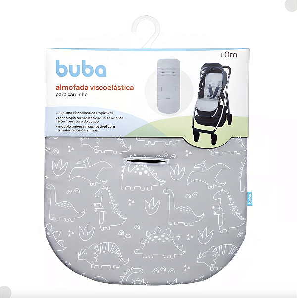 Almofada Para Carrinho Dino Cinza - Buba