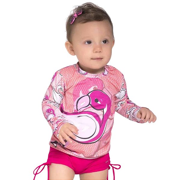 Camiseta Baby UV Com Proteção Solar Flamingo - UV Line - Heylulibaby | Loja  virtual bebês e puericultura | Campo Grande