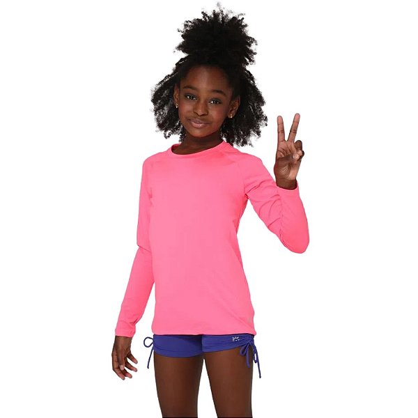 Camisa UV Infantil Com Proteção Solar UVlight Pink Flúor - UV Line -  Heylulibaby | Loja virtual bebês e puericultura | Campo Grande