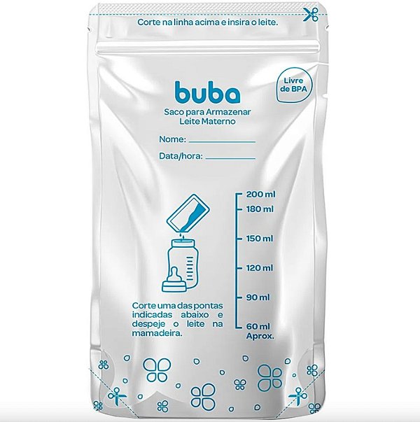 Saco para Armazenar Leite Materno 25un - Buba