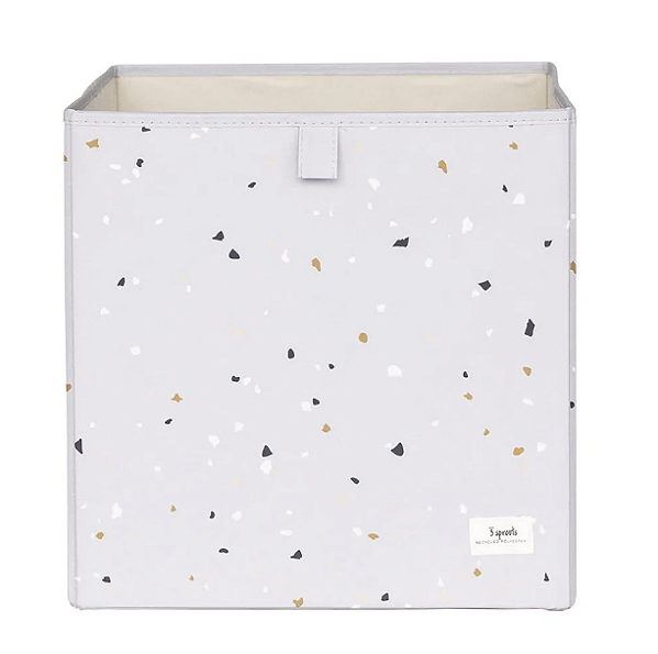 Cesto Organizador Quadrado Reciclado Terrazzo Cinza - 3 Sprouts