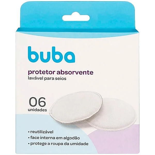 Protetor Absorvente Lavável para Seios (6un) - Buba