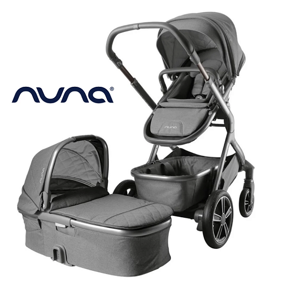 Carrinho Nuna Demi Grow + Moisés Cinza Threaded - Nuna