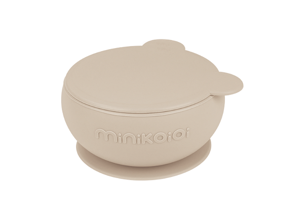 Tigela Urso de Silicone Bowly Bubble Beige - Minikoioi