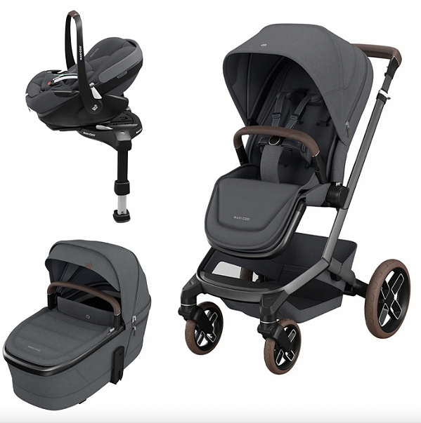 Combo Carrinho de Bebê Fame com moises e bebe conforto Pebble Pro Graphite - Maxi Cosi