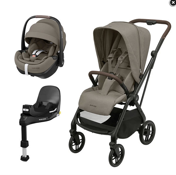 Travel System Carrinho Leona² Pebble Pro 360 Twillic Truffle - Maxi Cosi