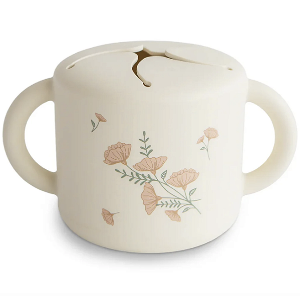 Porta Snack Infantil Pink Flowers - Mushie