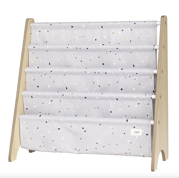 Rack para Livros Terrazo Cinza - 3 Sprouts