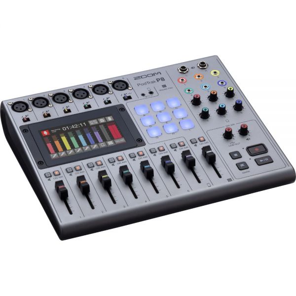 Gravador De Podcast Portátil Zoom Podtrak P8 6 Canais - Cinza