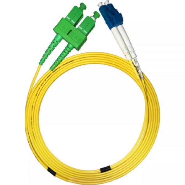 Cabo De Fibra Óptica Lc-Upc Para Sc-Apc Duplex 3 Mm - 2 Metros