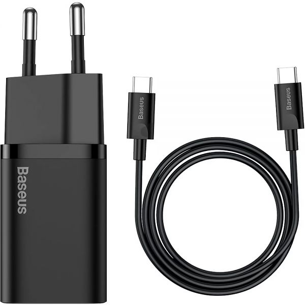 Carregador De Parede Baseus Super Si Tzccsup-L01 Com Cabo Usb-C - Preto
