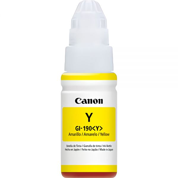 Frasco De Tinta Canon Gi-190 Para Impressoras Canon Pixma - Amarelo 70Ml
