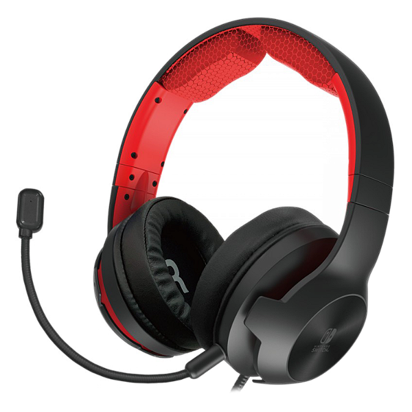 Headset Gamer Hori Pro Para Nintendo Switch - Preto / Vermelho (Nsw-200U)