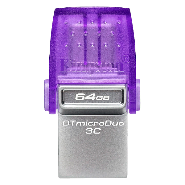 Pendrive Kingston Data Traveler Microduo 3C 64Gb / Usb-A 3.2 / Tipo-C - Roxo