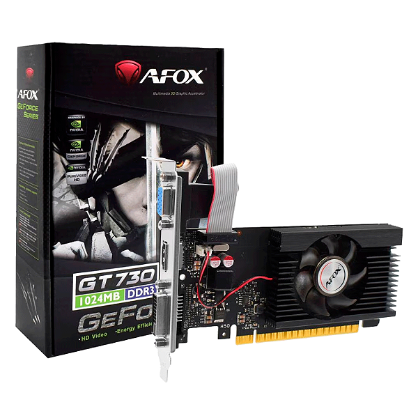 Placa De Vídeo Afox Gt-730 1Gb Ddr3 / 64 Bit / Hdmi / Dvi / Vga - (Af730-1024D3L3-V2)