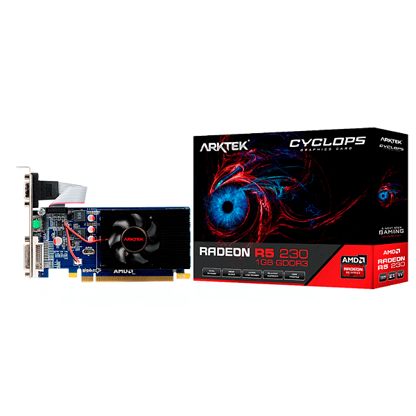 Placa De Vídeo Arktek Radeon R5-230 Cyclops 1Gb Ddr3 - (Akr230D3S1G L1)