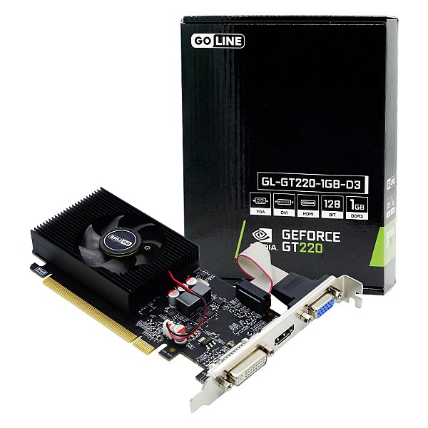 Placa De Vídeo Goline Gt-220 1Gb - (Gl-Gt220-1Gb-D3) (1 Ano De Garantia)