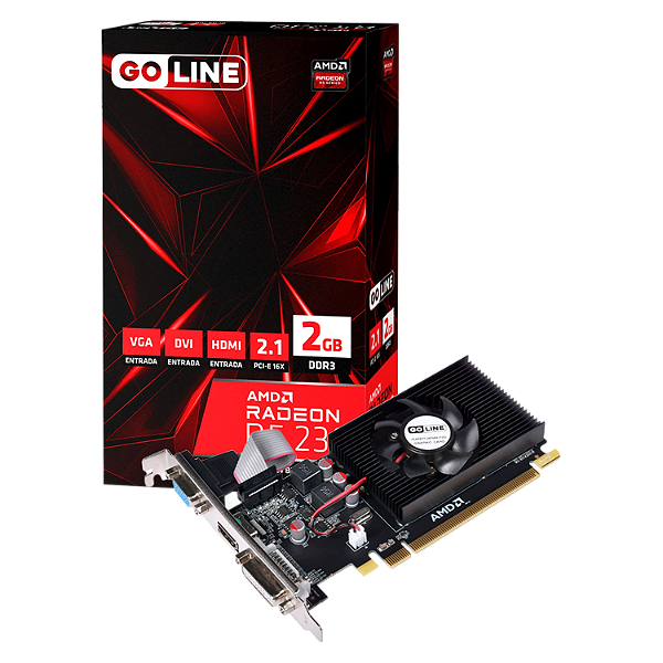 Placa De Vídeo Goline Radeon R5-230 2Gb Ddr3 - Gl-R5-230-2Gb  (1 Ano De Garantia)