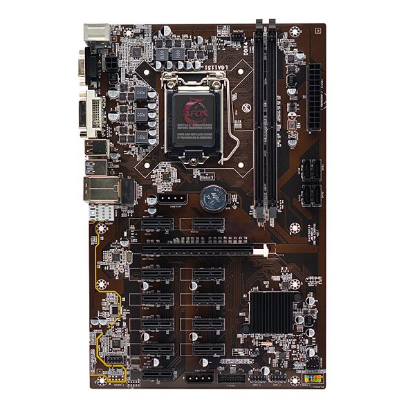 Placa Mãe Afox Afb250-Eth12Ex Para Mineração / Socket 1151 / Chipset Intel B250 / Ddr4 / Atx