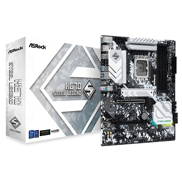 Placa Mãe Asrock H670 Steel Legend / Socket 1700 / Chipset H670 / Ddr4 / Atx