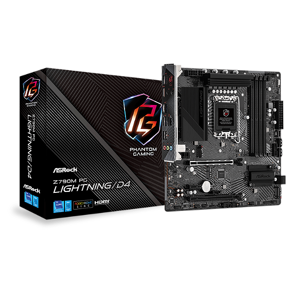 Placa Mãe Asrock Z790M Pg Lighting / Socket 1700 / Chipset Intel Z790 / Ddr4 / Micro Atx