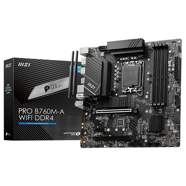 Placa Mãe Msi Pro B760M-A Wi-Fi / Lga 1700 / Chipset Intel B760 / Micro Atx / Ddr4