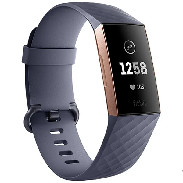 Pulseira Fitbit Charge 3 Fb409Rggy - Azul E Dourado