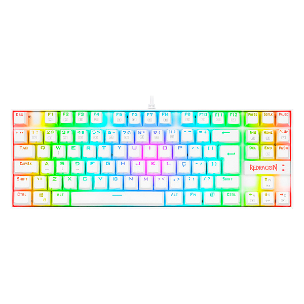 Teclado Gamer Redragon Kumara K552W-Rgb Rgb - Branco