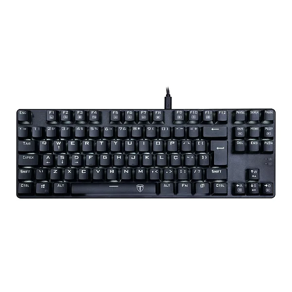 Teclado Gamer T-Dagger Bora White / Rgb / Espanhol - Preto ( Tgk-315W-Rd)