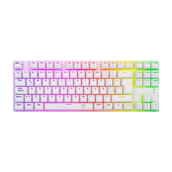 Teclado Mecânico Gamer T-Dagger  Tgk- 315W - Bl Bora Branco, Rgb, Azul, Espanhol
