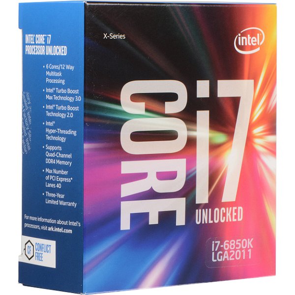 Cpu Intel Core I7-6850K 3.60Ghz 15Mb Lga 2011-V3 Sem Cooler