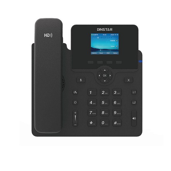 Dinstar Telefone Ip C62Gp 6 Linhas Lcd 2*Gigabit Poe