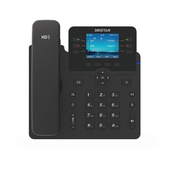 Dinstar Telefone Ip C63Gp 6 Linhas Lcd Color 2*Gigabit Poe