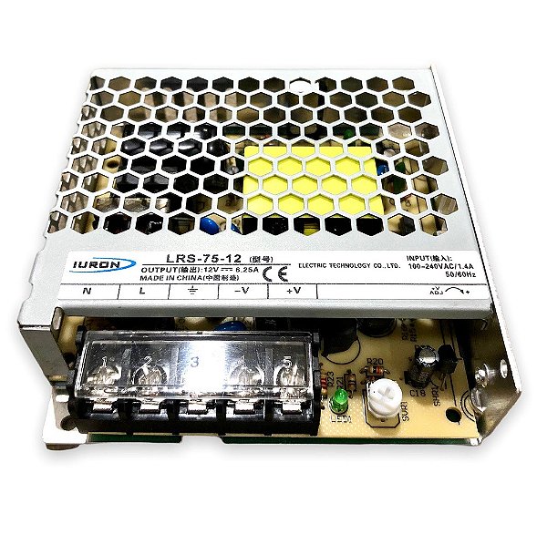 Fonte Centralizadora 12V 6.25A 72W Lrs-75-12 Bivolt Iuron