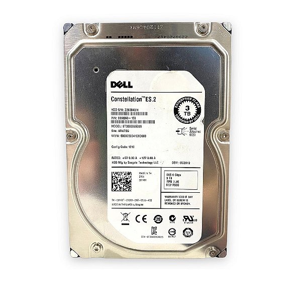 Hd 3Tb Dell (Es.2-Es.3) 91K8T 64Mb 6Gps Entreprise Sas Renew