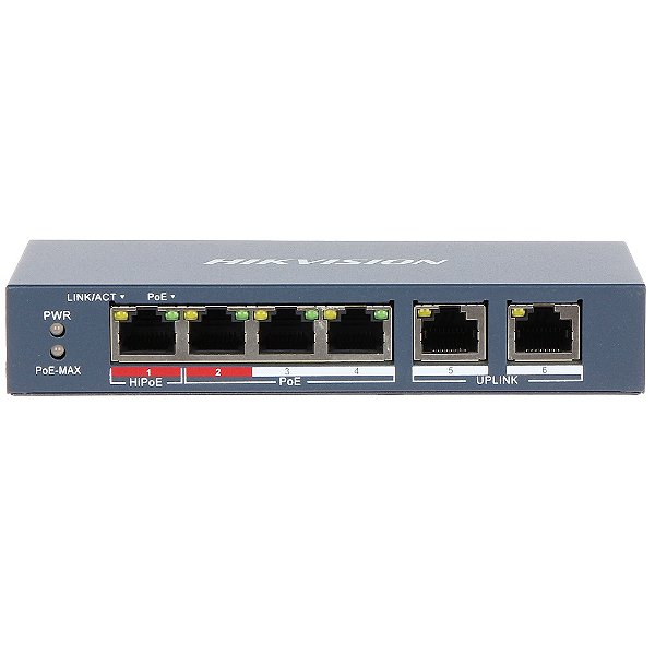 Hikvision Hub Switch 04P 10/100Mbps Poe Rj45 Ds-3E0106Hp-E