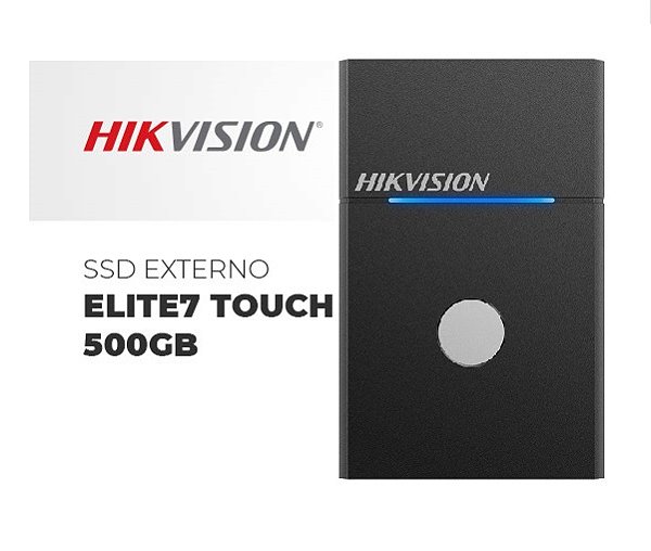 Hikvision Ssd Externo 500Gb Hs-Essd-Elite7 Touch Preto
