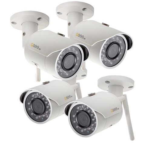 Q-See 4 Cameras Sv-Cam Qcw3Mp1B-4 3.6Mm Bullet 3Mp 1080P Wif