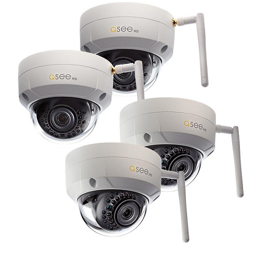 Q-See 4 Cameras Sv-Cam Qcw3Mp1D-4 3.6Mm Dome 3Mp 1080P Wifi