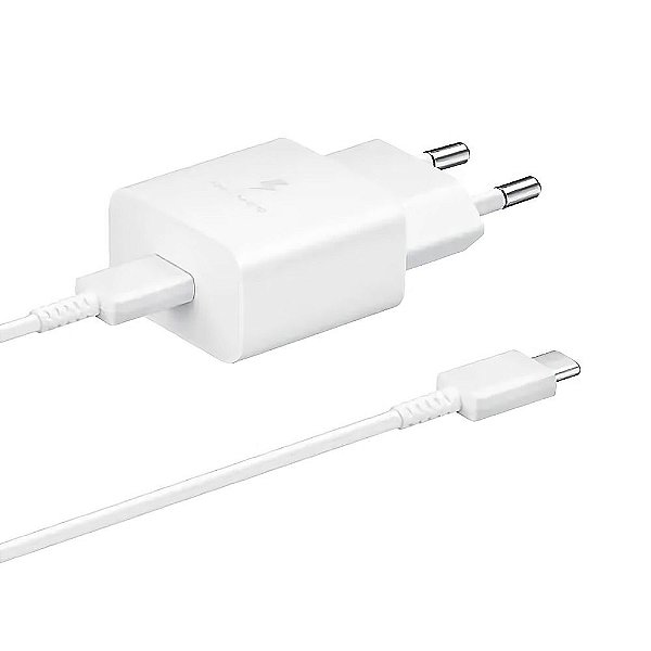 Adaptador de Corrente Samsung + Cabo USB-C 15W EP-T1510XWEGWW - Branco