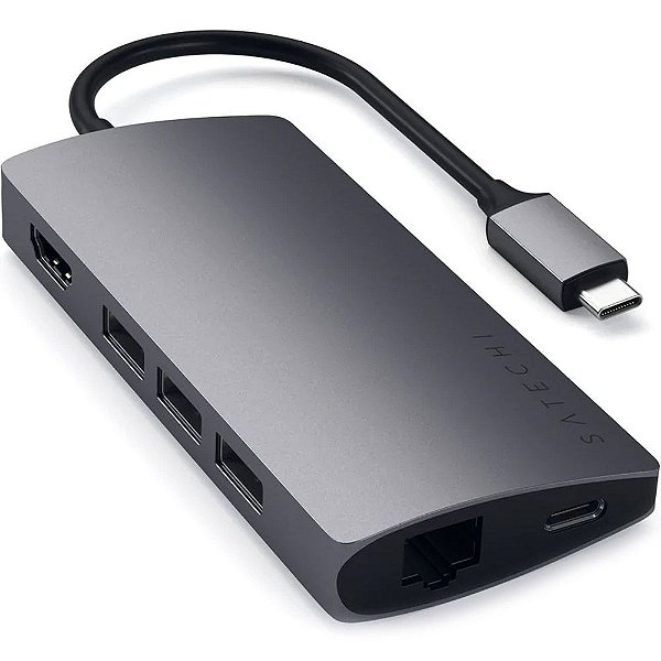 Adaptador USB-C Satechi ST-TCMA2M Alumínio Multiport - Cinza