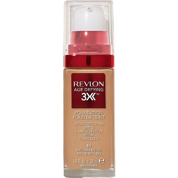 Base Líquida Revlon Age Defying 3X FPS 20 40 Medium Beige - 30mL